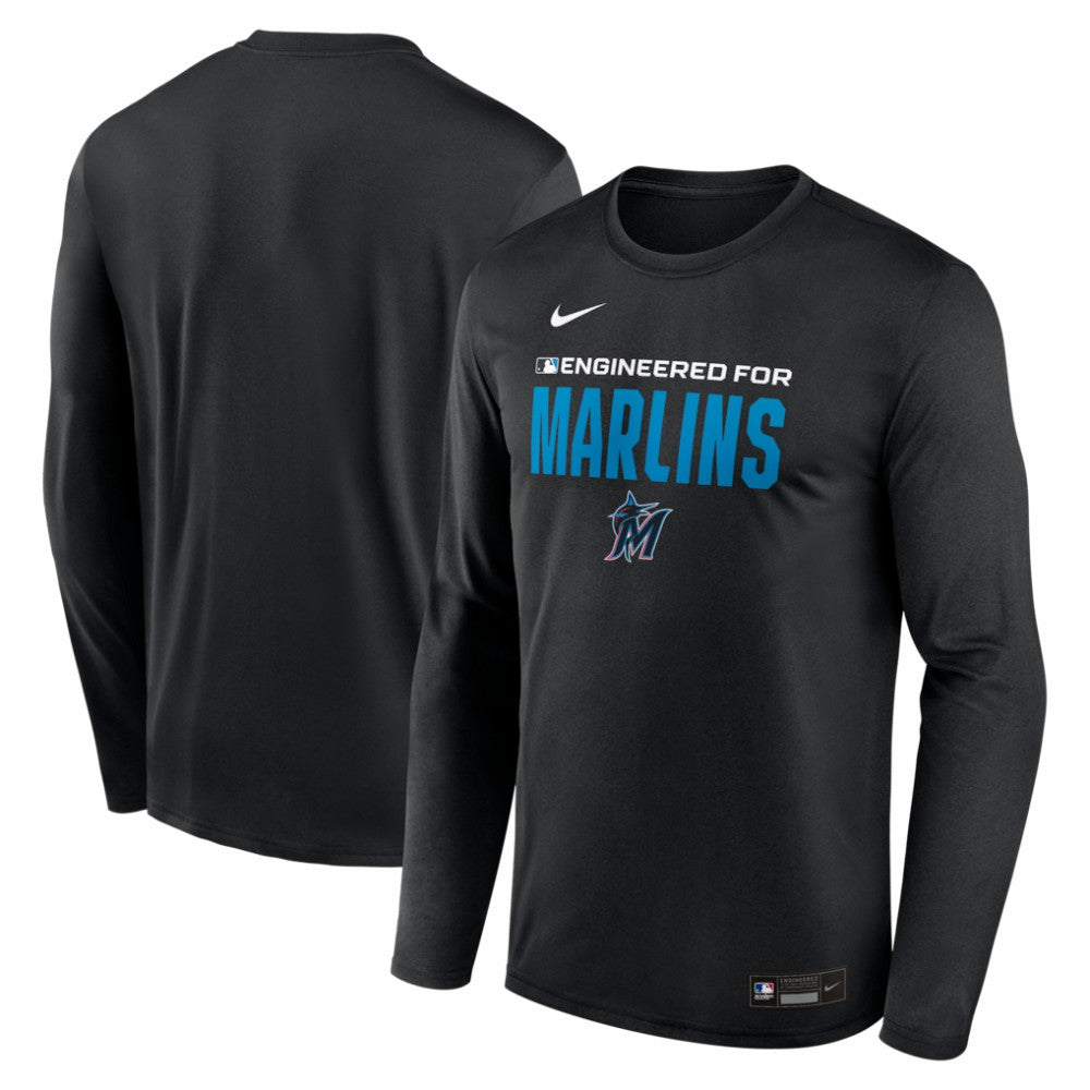 Miami Marlins Authentic Collection Legend Dri-FIT Long Sleeve T-Shirt - Black | Nike