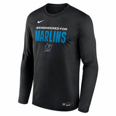 Miami Marlins Authentic Collection Legend Dri-FIT Long Sleeve T-Shirt - Black | Nike