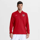 Washington Nationals Authentic Collection Dri-FIT Raglan Half-Zip Pullover - Red | Nike