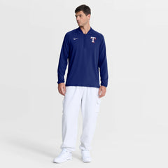 Texas Rangers Authentic Collection Dri-FIT Raglan Half-Zip Pullover - Royal | Nike