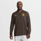 San Diego Padres Authentic Collection Dri-FIT Raglan Half-Zip Pullover - Brown | Nike