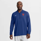New York Mets Authentic Collection Dri-FIT Raglan Half-Zip Pullover - Royal | Nike