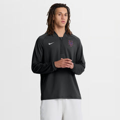 New York Mets Authentic Collection Dri-FIT Raglan Half-Zip Pullover - Black | Nike