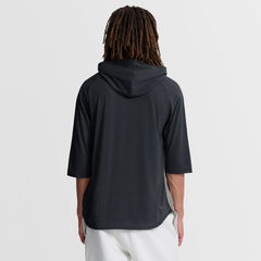 Cleveland Guardians Authentic Collection Flux Dri-FIT Raglan 3/4-Sleeve Hooded T-Shirt - Gray | Nike