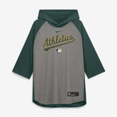 Athletics Authentic Collection Flux Dri-FIT Raglan 3/4-Sleeve Hooded T-Shirt - Gray | Nike