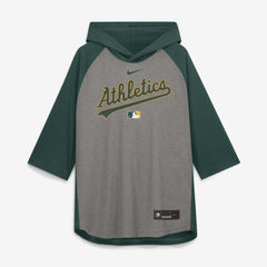 Athletics Authentic Collection Flux Dri-FIT Raglan 3/4-Sleeve Hooded T-Shirt - Gray | Nike
