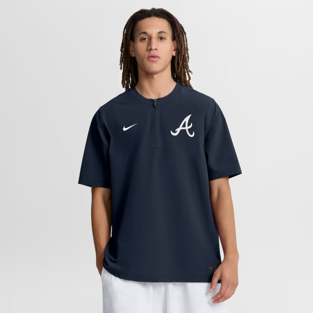Atlanta Braves Authentic Collection Dri-FIT Quarter-Zip Windshirt - Navy | Nike