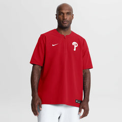 Philadelphia Phillies Authentic Collection Dri-FIT Quarter-Zip Windshirt - Red | Nike