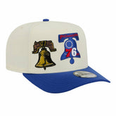 Philadelphia 76ers Illustrated Mascot 2-Toned Pre-Curved A-Frame 9FIFTY Adjustable Hat - Cream | New Era discount