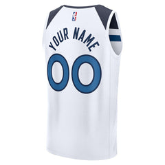 Minnesota Timberwolves Fastbreak Custom Jersey - Association Edition - White | Fanatics for sale