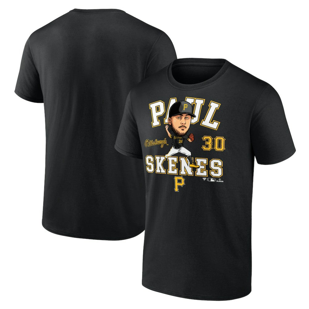 Paul Skenes Pittsburgh Pirates Hometown Caricature T-Shirt - Black