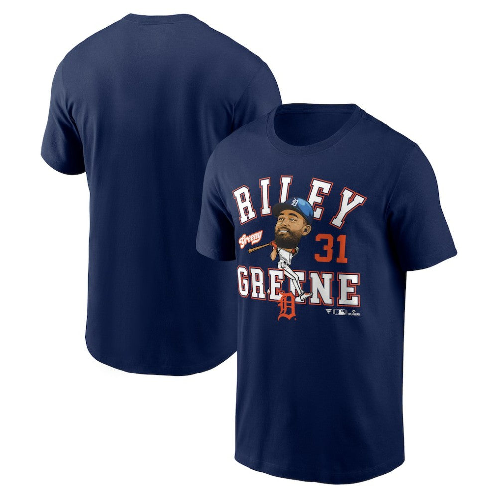 Riley Greene Detroit Tigers Hometown Caricature T-Shirt - Navy