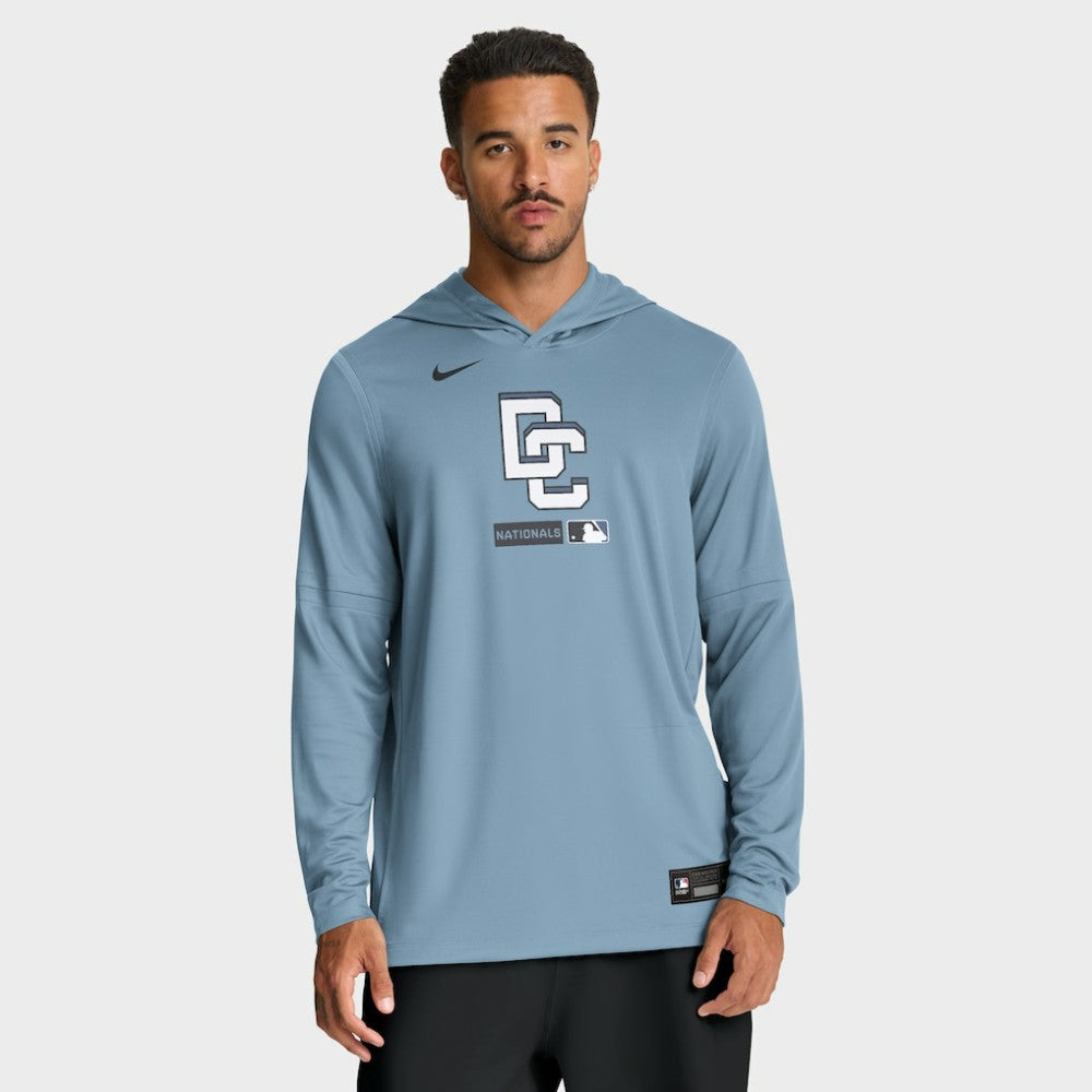 Washington Nationals City Connect Dri-FIT Long Sleeve Hooded T-Shirt - Blue | Nike
