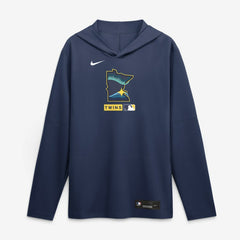 Minnesota Twins City Connect Dri-FIT Long Sleeve Hooded T-Shirt - Navy | Nike