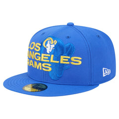 Los Angeles Rams New Era Overlap Wordmark 59FIFTY Fitted Hat - Royal on sale