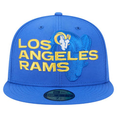 Los Angeles Rams New Era Overlap Wordmark 59FIFTY Fitted Hat - Royal on sale