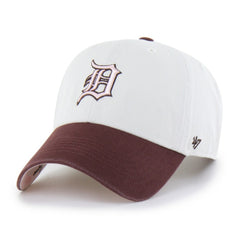 Detroit Tigers Unisex Love Letter Clean Up Adjustable Hat - Stone/Burgundy | 47 brand