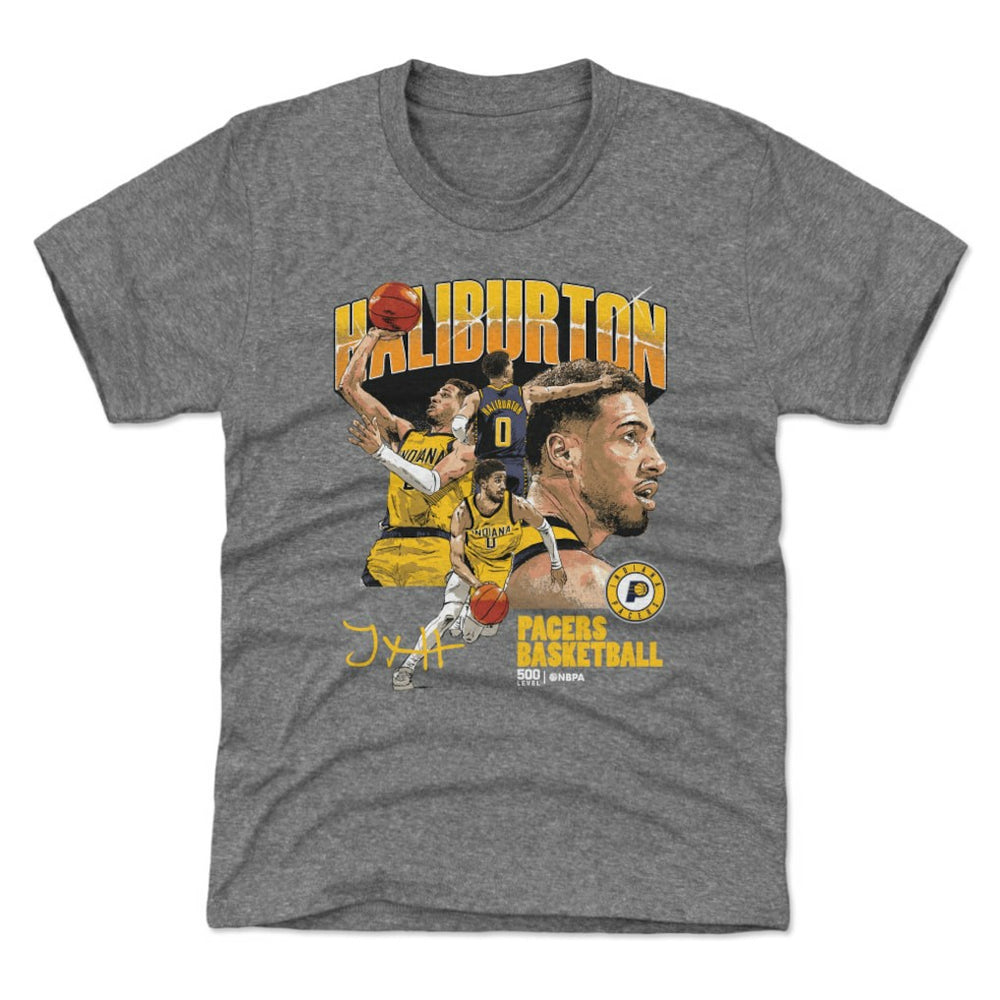 Tyrese Haliburton Indiana Pacers 500 Level Youth Collage T-Shirt - Gray discount