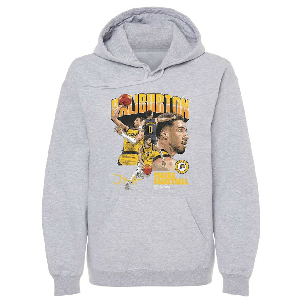 Tyrese Haliburton Indiana Pacers 500 Level Collage Pullover Hoodie - Gray discount