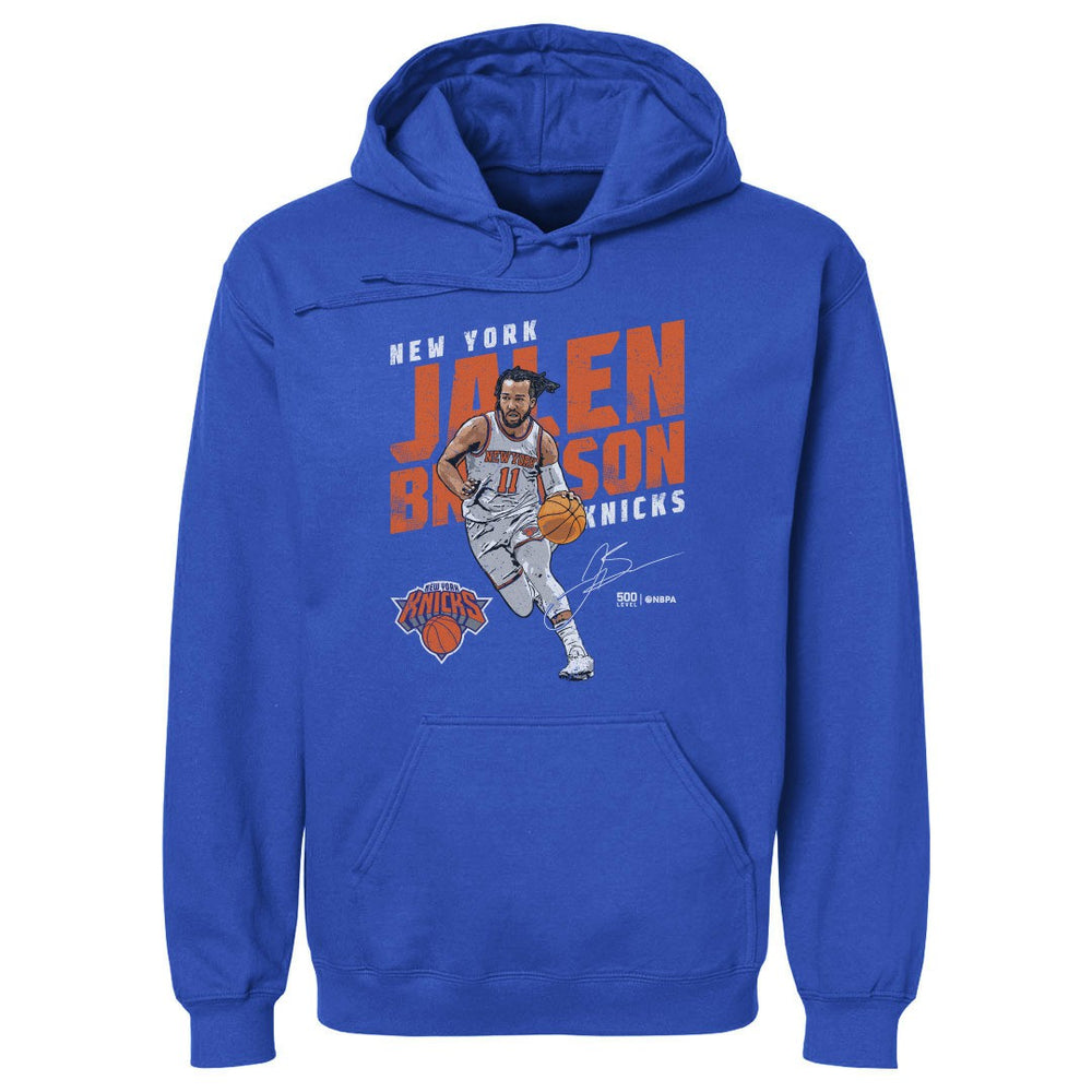 Jalen Brunson New York Knicks 500 Level Slant Pullover Hoodie - Blue on sale