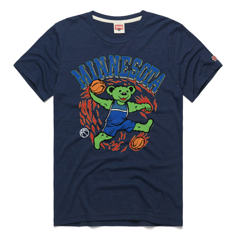 Minnesota Timberwolves Homage Unisex Grateful Dead Tri-Blend T-Shirt - Navy cheap