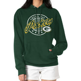 Green Bay Packers G-III 4Her by Carl Banks Women's Pinstripe Circle Fleece Pullover Hoodie - Green for sale