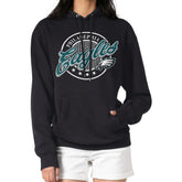 Philadelphia Eagles G-III 4Her by Carl Banks Women's Pinstripe Circle Fleece Pullover Hoodie - Black cheap