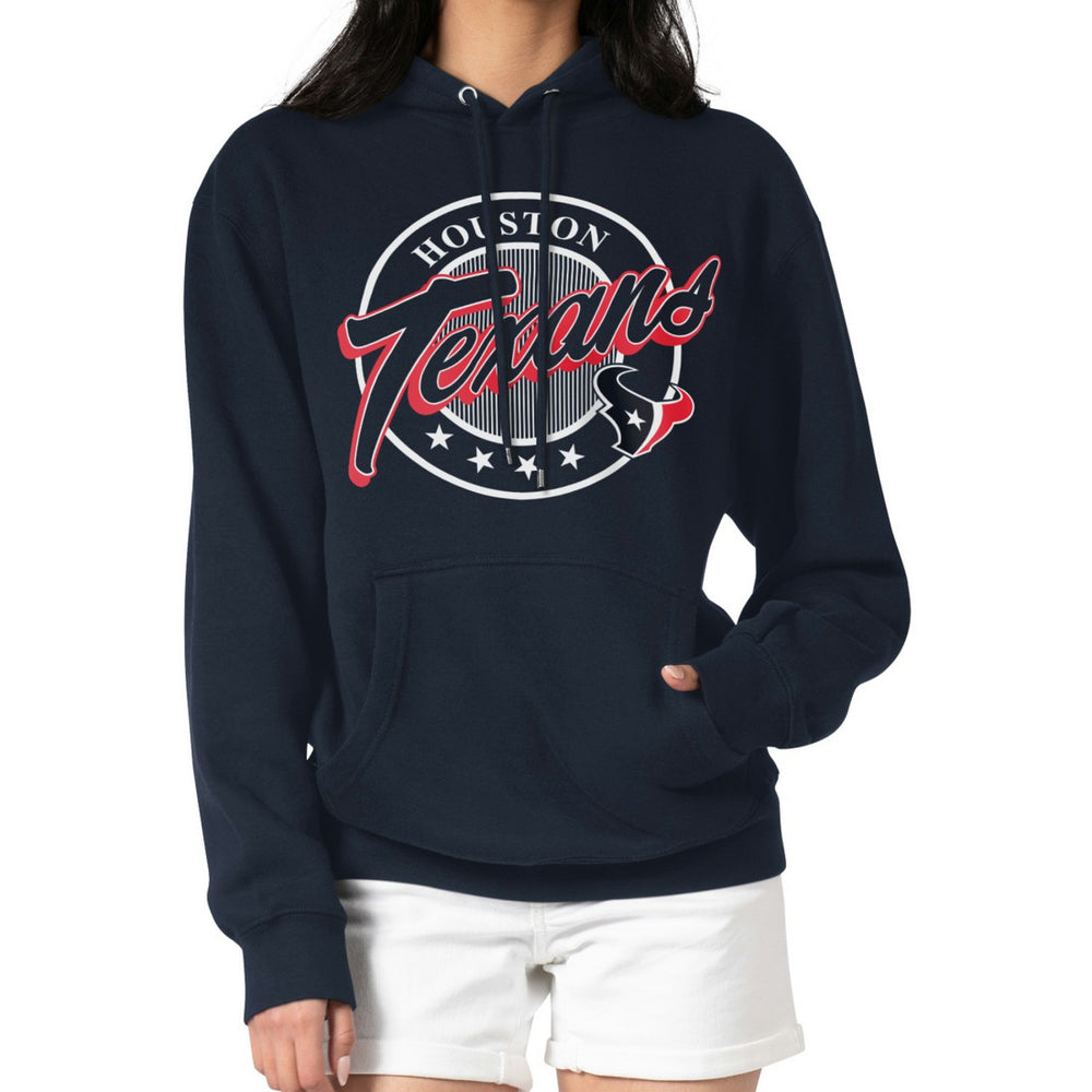 Houston Texans G-III 4Her by Carl Banks Women's Pinstripe Circle Fleece Pullover Hoodie - Navy online