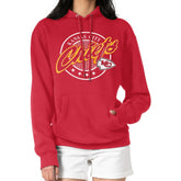 Kansas City Chiefs G-III 4Her by Carl Banks Women's Pinstripe Circle Fleece Pullover Hoodie - Red on sale