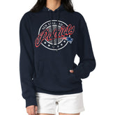 New England Patriots G-III 4Her by Carl Banks Women's Pinstripe Circle Fleece Pullover Hoodie - Navy discount
