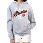 Cleveland Browns G-III 4Her by Carl Banks Women's Pinstripe Circle Fleece Pullover Hoodie - Gray cheap
