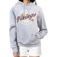 Minnesota Vikings G-III 4Her by Carl Banks Women's Pinstripe Circle Fleece Pullover Hoodie - Gray on sale