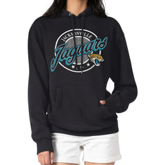 Jacksonville Jaguars G-III 4Her by Carl Banks Women's Pinstripe Circle Fleece Pullover Hoodie - Black on sale