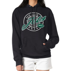 New York Jets G-III 4Her by Carl Banks Women's Pinstripe Circle Fleece Pullover Hoodie - Black discount