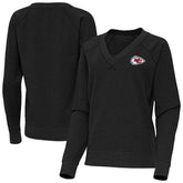 Kansas City Chiefs Antigua Women's Varsity Tri-Blend V-Neck Long Sleeve T-Shirt - Heather Black cheap