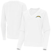 Los Angeles Chargers Antigua Women's Varsity Tri-Blend V-Neck Long Sleeve T-Shirt - White cheap