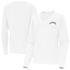 Los Angeles Chargers Antigua Women's Varsity Tri-Blend V-Neck Long Sleeve T-Shirt - White cheap
