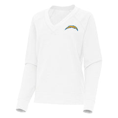 Los Angeles Chargers Antigua Women's Varsity Tri-Blend V-Neck Long Sleeve T-Shirt - White cheap