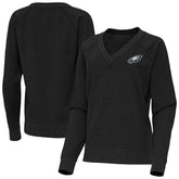 Philadelphia Eagles Antigua Women's Varsity Tri-Blend V-Neck Long Sleeve T-Shirt - Heather Black discount