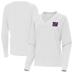 New York Giants Antigua Women's Varsity Tri-Blend V-Neck Long Sleeve T-Shirt - Heather Gray online