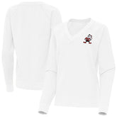 Cleveland Browns Antigua Women's Varsity Tri-Blend V-Neck Long Sleeve T-Shirt - White for sale