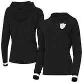 Las Vegas Raiders Antigua Women's Trek Raglan Pullover Hoodie - Black on sale