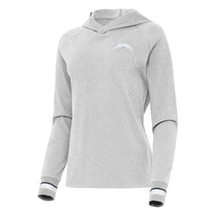 Los Angeles Chargers Antigua Women's Trek Raglan Pullover Hoodie - Heather Gray on sale