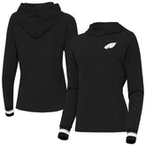 Philadelphia Eagles Antigua Women's Trek Raglan Pullover Hoodie - Black cheap