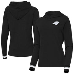 Carolina Panthers Antigua Women's Trek Raglan Pullover Hoodie - Black sale