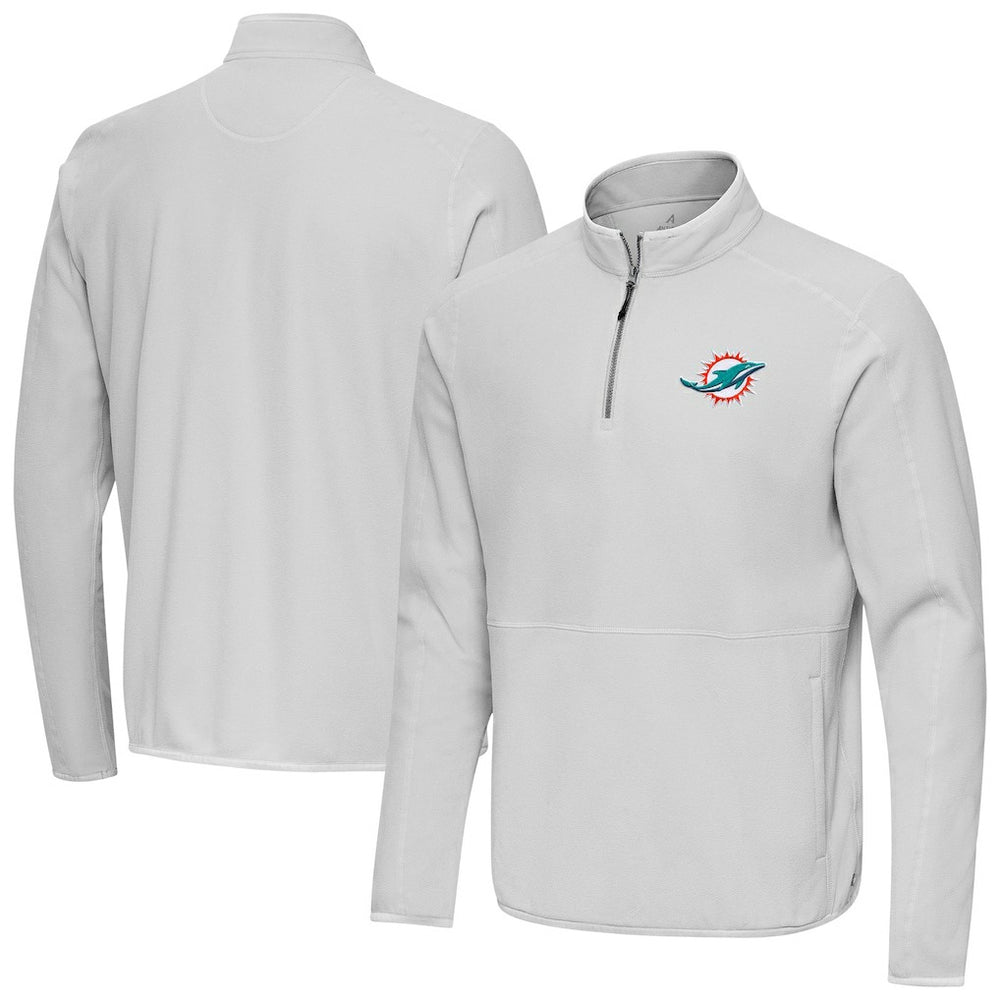 Miami Dolphins Antigua Step Up Quarter-Zip Pullover - Gray for sale
