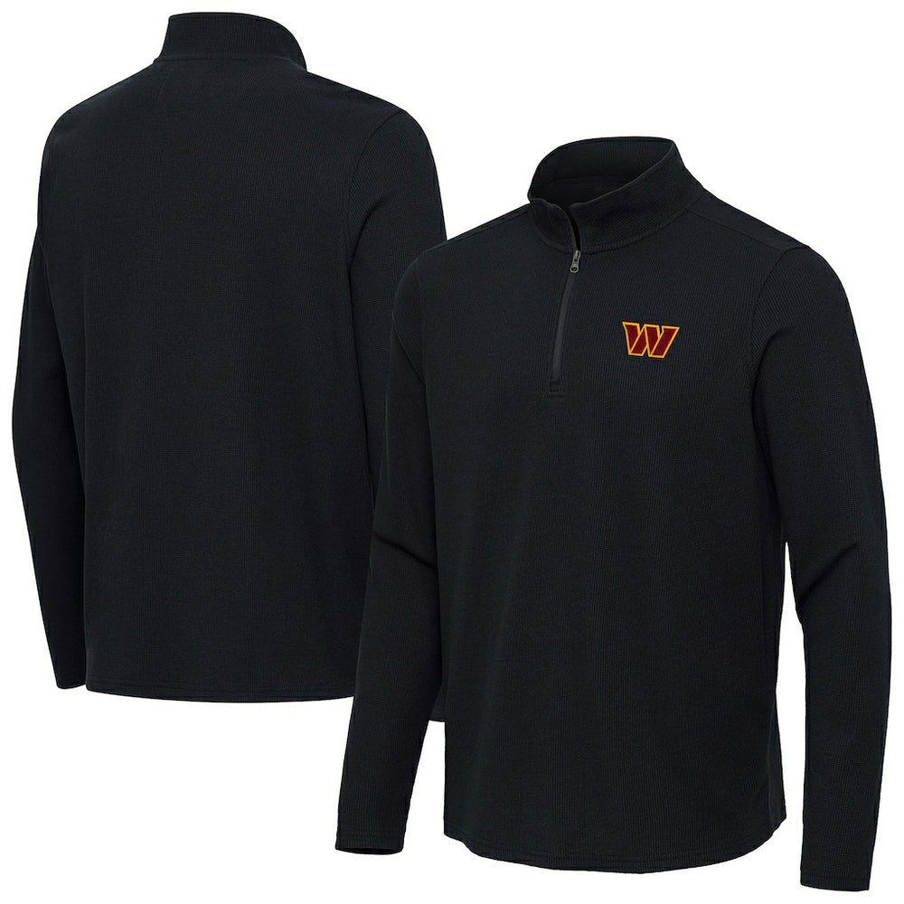 Washington Commanders Antigua Sync Tri-Blend Quarter-Zip Pullover - Heather Black sale
