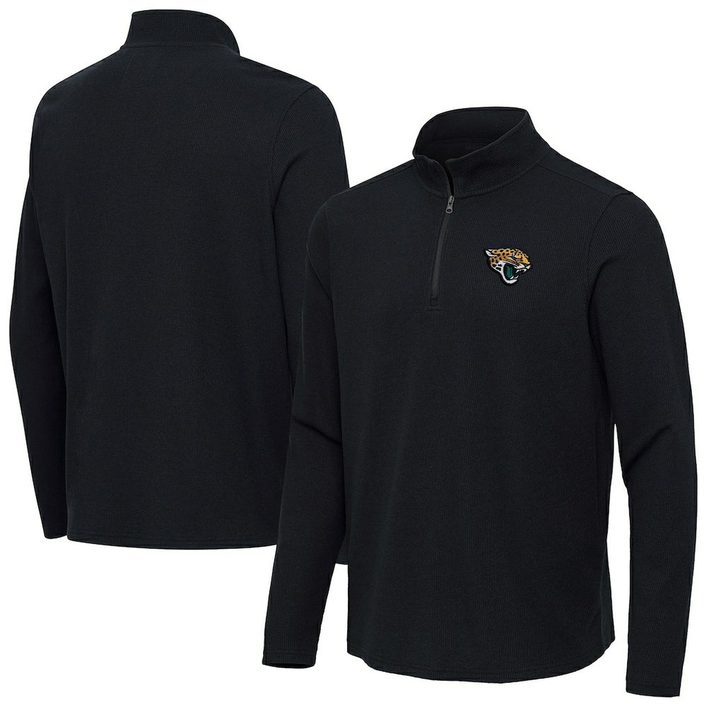 Jacksonville Jaguars Antigua Sync Tri-Blend Quarter-Zip Pullover - Heather Black discount