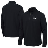 New York Jets Antigua Sync Tri-Blend Quarter-Zip Pullover - Heather Black outlet
