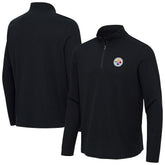 Pittsburgh Steelers Antigua Sync Tri-Blend Quarter-Zip Pullover - Heather Black sale